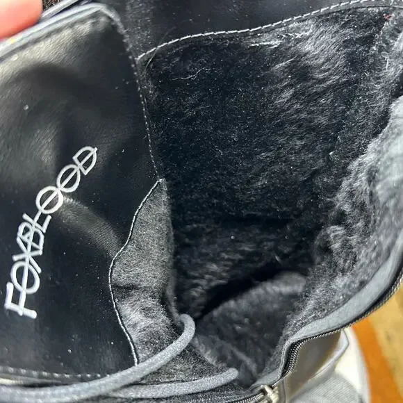 FOXBLOOD Boots Womens 11 Black Wide Calf Ghost Host Boots Witchy Goth NEW - Picture 7 of 13